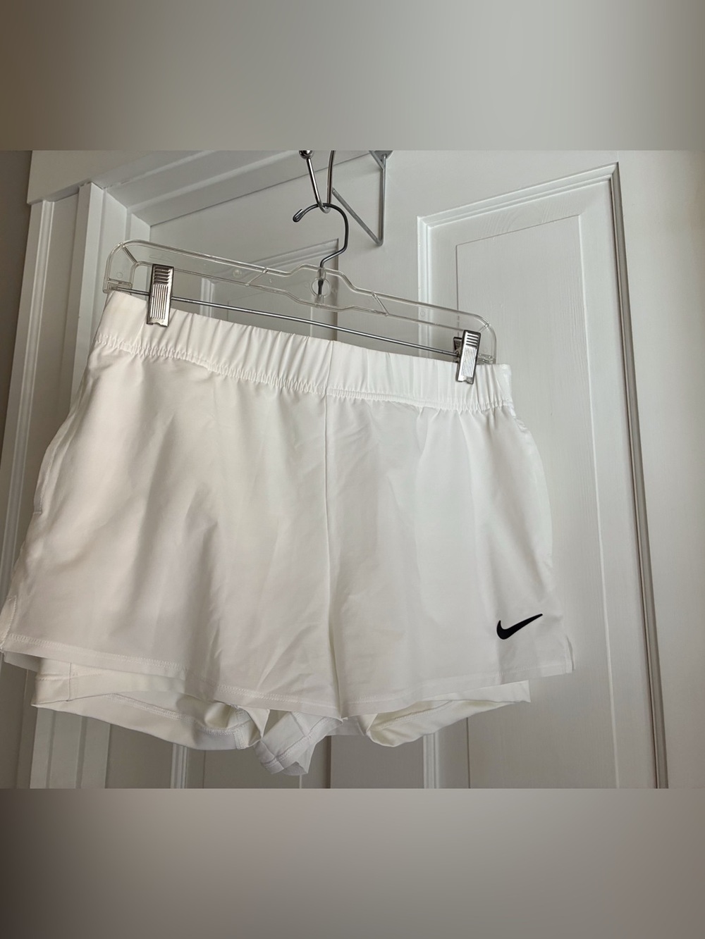 Nike Women’s Athletic Shorts. White with Liner. For Active Sports. Size Medium.